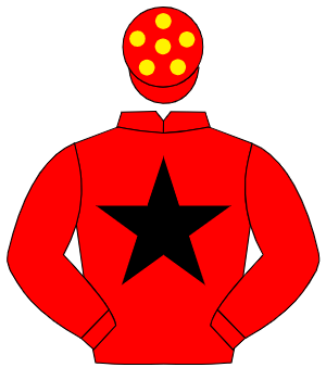 RED, black star, red cap, yellow spots