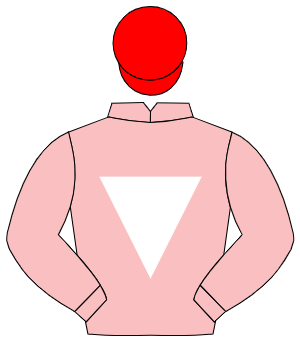 PINK, white inverted triangle, red cap
