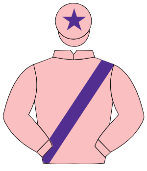 PINK, purple sash, purple star on cap