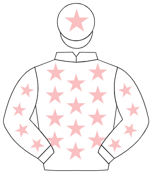 WHITE, pink stars, pink star on cap