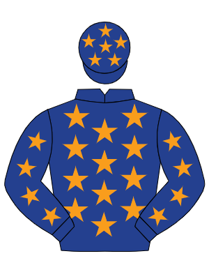 DARK BLUE, orange stars, sleeves and stars on cap