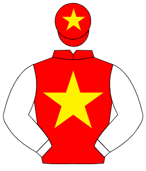 RED, yellow star, white sleeves, red cap, yellow star